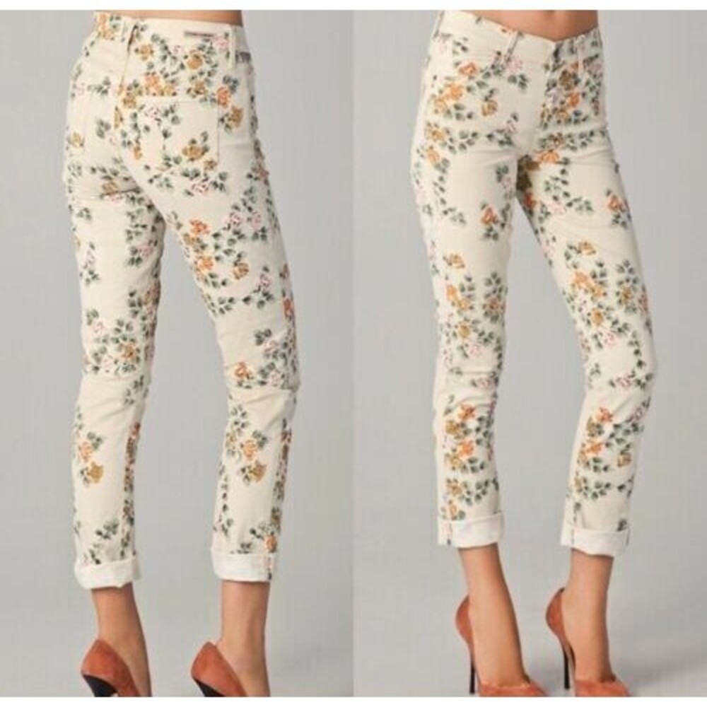 Citizens of Humanity Womens Jeans 24 Floral Mandy High Waist Retro Slim Roll Up